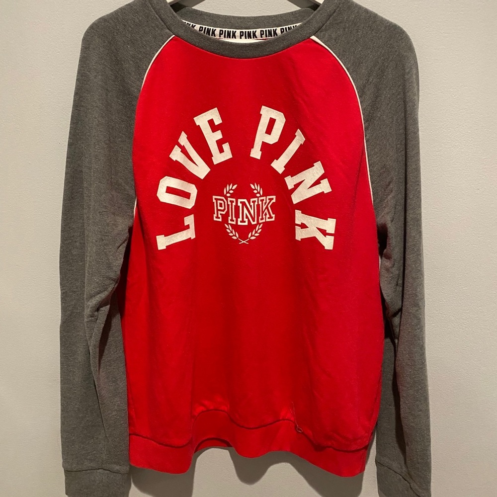 PINK VS red crewneck